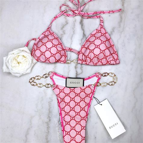 bikinis gucci|gucci swimsuit pink.